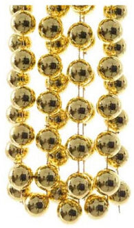 3x stuks kerst XXL kralen guirlandes goud 270 cmkerstboom versiering/decoratie - Kerstslingers Goudkleurig