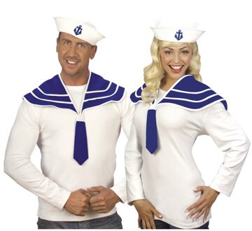 3x stuks matroos/Zeeman verkleed setjes marine blauw - Kraag en muts voor volwassenen