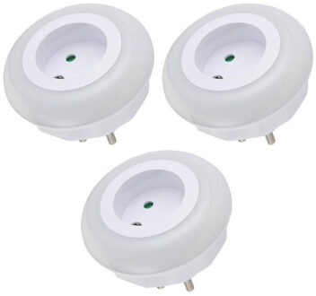 3x Stuks nachtverlichting/lampjes met LED sensor - Nachtlampjes Wit