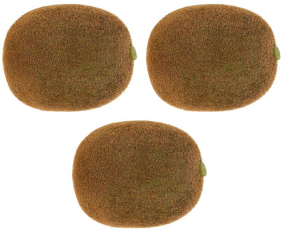 3x stuks nep fruitschaal kiwi fruit 6 cm - decoratie artikelen