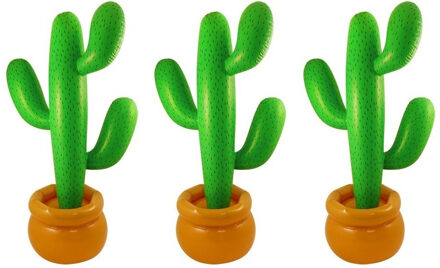 3x stuks opblaasbare cactus 87 cm feestartikelen