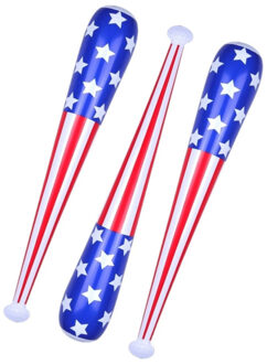 3x stuks opblaasbare USA vlag thema knuppel 85 cm