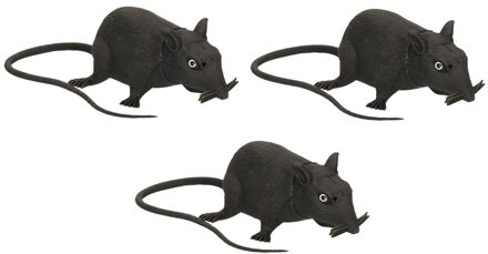 3x stuks piepende horror decoratie rat 13 cm Multi
