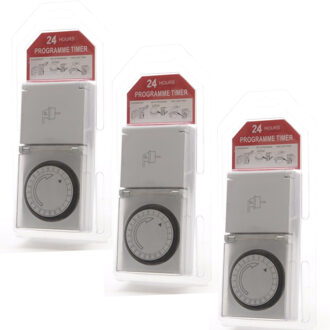 3x stuks programmeerbare stekkerdoos/tijdklok voor buiten - Action products