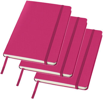 3x stuks roze luxe schriften gelinieerd A5 formaat - Notitieboek