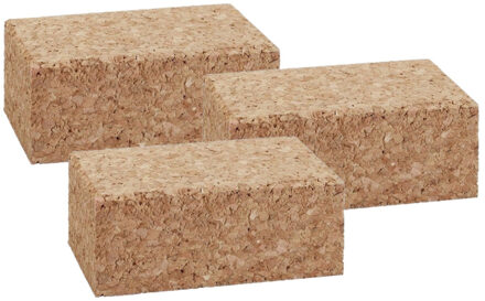 3x stuks schuurkurk / schuurpapier houders 100 x 60 x 40 mm