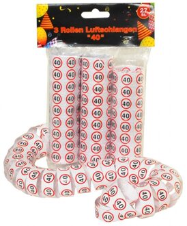 3x stuks serpentine rollen 40 jaar met verkeersborden print Multi