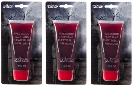 3x stuks tube vloeibaar nepbloed horror schmink 100 ml