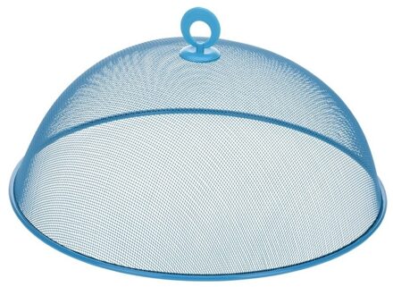 3x stuks vliegenkap lichtblauw voor voedsel 35 cm - Eten/voedsel beschermen tegen ongedierte - Afdekkappen/vliegenkappen