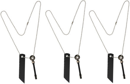 3x stuks vuursteen en spits vuurstarter aan ketting
