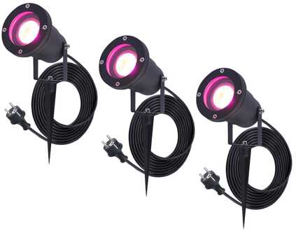 3x Sydney RGBWW WiFi+Bluetooth Zwart