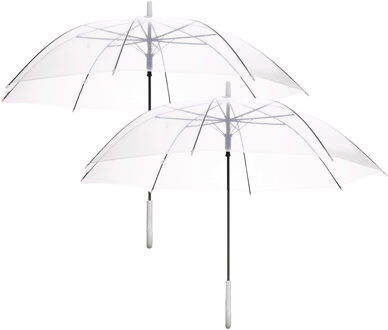 3x Transparant plastic paraplus 90 cm