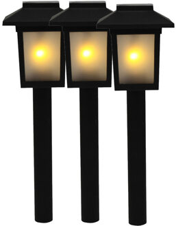3x Tuinlamp fakkel / tuinverlichting met vlam effect 34,5 cm