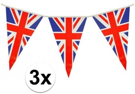 3x Union Jack vlaggenlijn 7 meter