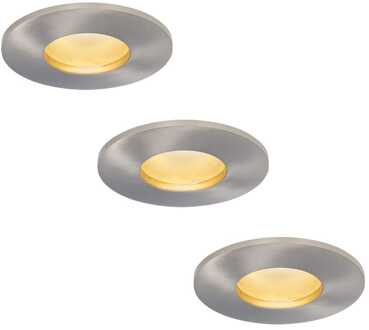 3x Vegas - LED Inbouwspots Badkamer IP44 Zilver