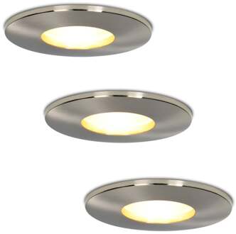 3x Vegas - LED Inbouwspots Badkamer IP44 Zilver