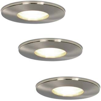 3x Vegas - LED Inbouwspots Badkamer IP44 Zilver