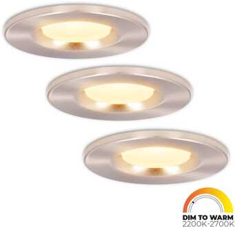 3x Venezia - LED Inbouwspots Badkamer IP65 Zilver