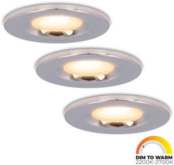 3x Venezia - LED Inbouwspots Badkamer IP65 Zilver
