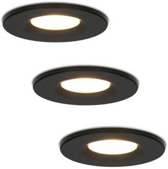 3x Venezia - LED Inbouwspots Badkamer IP65 Zwart