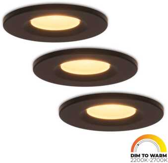 3x Venezia - LED Inbouwspots Badkamer IP65 Zwart