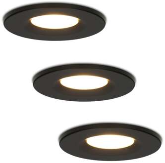 3x Venezia - LED Inbouwspots Badkamer IP65 Zwart