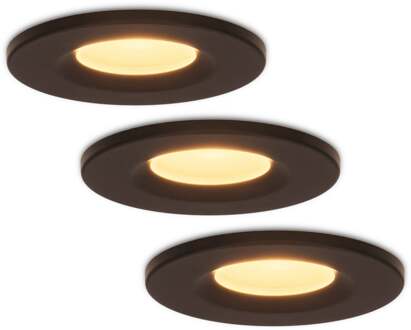 3x Venezia - LED Inbouwspots Badkamer IP65 Zwart