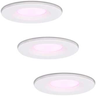 3x Venezia Smart Inbouwspots RGBWW IP65 Wit