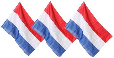 3x Vlaggen Nederland 100 x 150 cm - Vlaggenmast vlaggen - Nederlandse vlag voor buiten