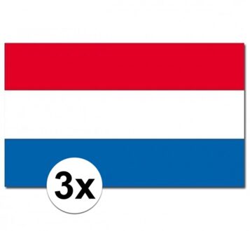 3x Vlaggen Nederland 90 x 150 cm Multi