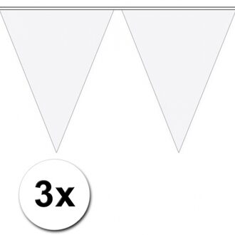 3x Vlaggenlijn wit 10 meter - Vlaggenlijnen