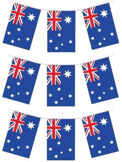 3x Vlaggenlijnen Australie 4 meter landen decoratie - Australische vlag - Landen decoratie - Fan/supporter artikelen