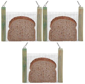 3x Vogel boterhamhouder/boterhamkorf  17,5 cm - Vogels voeren