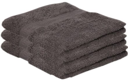 3x Voordelige handdoeken grijs 50 x 100 cm 420 grams