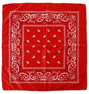 3x Voordelige rode paisley print bandana - Boeren zakdoeken