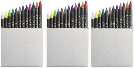 3x Waskrijtjes 12 stuks gekleurd - Crayons/wasco krijtjes - Kleuren/tekenen/knutselen