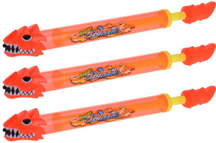 3x Waterpistool/waterpistolen draken waterspuit 51cm - Waterpistolen Oranje