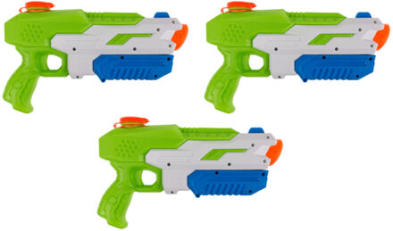 3x Waterpistool/waterpistolen groen 30 cm