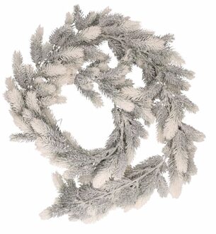 3x Witte kerst guirlande met sneeuwlook 180 cm