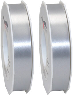 3x XL Hobby/decoratie grijze satijnen sierlinten 2,5 cm/25 mm x 91 meter- Luxe kwaliteit - Cadeaulint satijnlint/ribbon