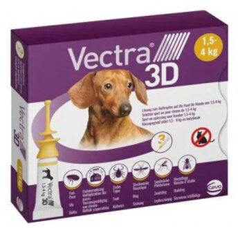 3x0,8ml Vectra 3D voor Honden van 1,5 tot 4 kg