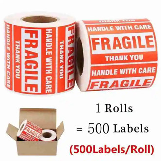 3x2Inch/500pcs"Handle With Care Fragile Thank You"Warning Stickers Fragiles caution warning packaging transportation Seal Labels