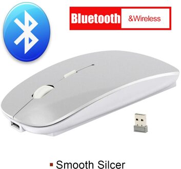 4.0 Bluetooth Muis Draadloze Muis Stille Computer Muis Ergonomische Bluetooth Mause Oplaadbare Draadloze Usb Bluetooth Muizen Pc Sliver
