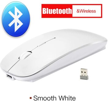 4.0 Bluetooth Muis Draadloze Muis Stille Computer Muis Ergonomische Bluetooth Mause Oplaadbare Draadloze Usb Bluetooth Muizen Pc wit