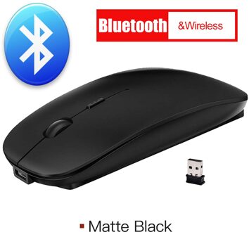 4.0 Bluetooth Muis Draadloze Muis Stille Computer Muis Ergonomische Bluetooth Mause Oplaadbare Draadloze Usb Bluetooth Muizen Pc zwart