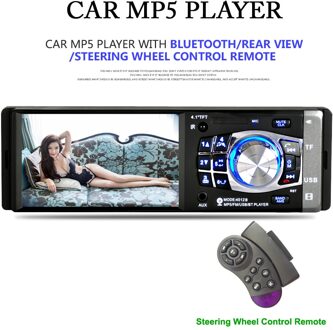 4.1 Inch 1DIN Auto Mp5-speler Auto Audio Stereo Bluetooth MP3 Mp5-speler FM Radio Ondersteuning Achteruitrijcamera Stuurbediening