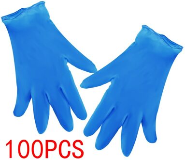 4 #100 Stuks Wegwerp Nitril Blauw Waterdichte Olie-Proof Beschermende Handschoenen Afwassen Keuken Werk Beschermende Handschoenen wit