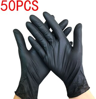 4 #100Pcs Nitril Handschoenen Zwart Food Grade Wegwerp Handschoenen Allergie Wegwerp Werk Handschoenen Nitril Monteur Synthetische B