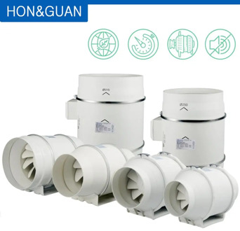 4''-12'' Silent Inline Duct Fan 220V Home Power Exhaust Air Extractor Hydroponic Blower for Kitchen Bathroom Bath Grow Tent Vent