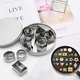 4 #24 Stuks Cookie Cutter Set Biscuit Mold Dessert Bakken Hulpmiddel Cake Keuken Fondant Rvs Diy Huishoudelijke Geometrische vorm